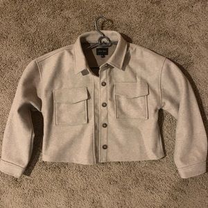 Women’s tan fashion jacket - Size Large. Worn once!